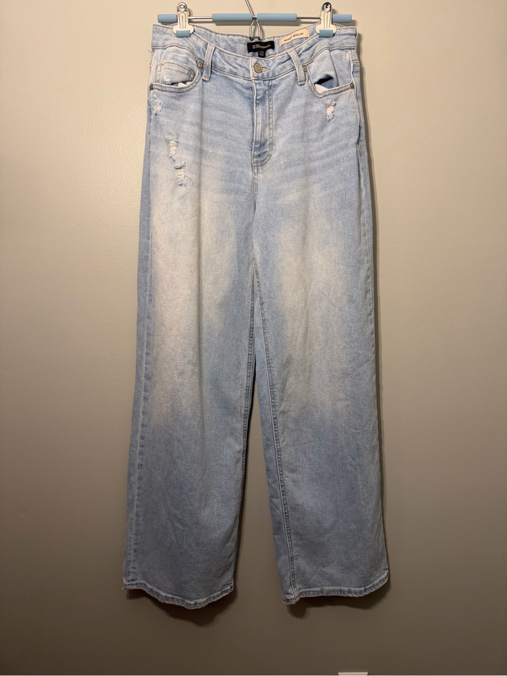 BCBGeneration Light Blue Wide Leg Distressed Jeans